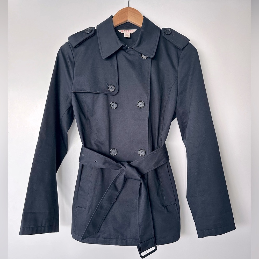 Brooks Brothers ✨Host Pick✨ Navy Short Trench Coat Jacket Size 4